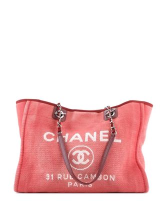 Chanel Deauville Canvas Medium tote bag - Rosso
