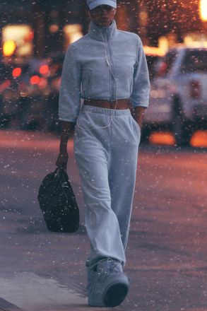 Alo | Polar Fleece High-Waist Retreat Jogger Pants in Winter Frost Blue, Size: Medium