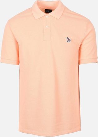 Paul Smith Mens Paul Smith Reg Fit SS Polo Zebra Peach - Pink - Size: 40