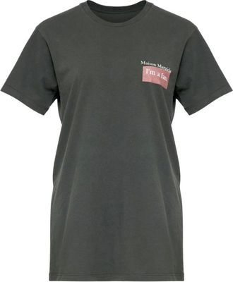 Maison Margiela Tops, Heren, Groen, L, Katoen, Grijze Stijlvolle Katoenen T-shirt