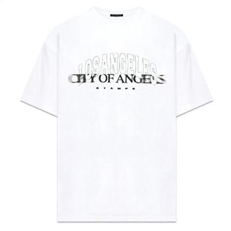 Stampd T-Shirt Mens White City of Angels Graphic Vintage Relaxed Fit FROG429
