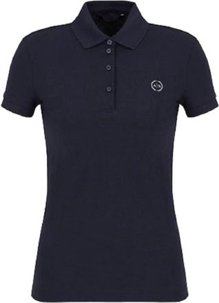 A|X Armani Exchange Cotton Polo - Dames - Polos - Blauw - L - Katoen - Tops