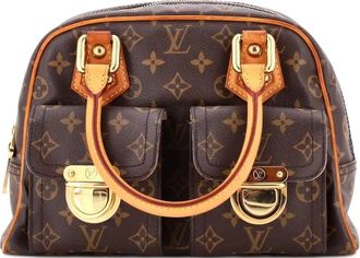 Louis Vuitton Manhattan Handbag Monogram Canvas PM satchel - Marrone