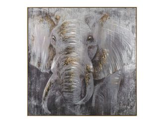 Schubiger M&ouml;bel Bild mit Rahmen Elefant in Silber