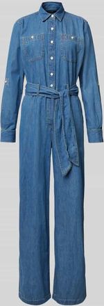 Lauren Ralph Lauren Jumpsuit in Denim-Optik mit Bindeg&uuml;rtel Modell CRISELDA in Jeansblau, Gr&ouml;&szlig;e 34