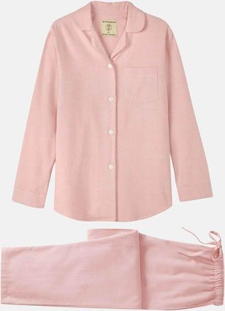 British Boxers Powder Pink Herringbone Brushed Cotton Pyjama Set