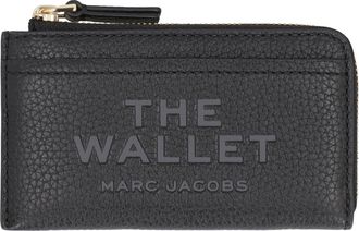 Marc Jacobs Womens Wallet Top Zip Multi Leather Black Cow Hide & Purses