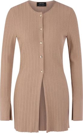 Marc Cain AC 39.06 M43 Cardigan - Dames - Vesten - Bruin - M - Polyester - Truien & Vesten