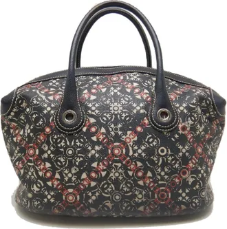 Chanel Black Coated Canvas Boston Bag (Pre-Owned)
