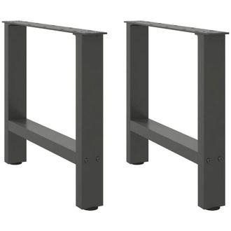 vidaXL Vidaxl - Patas Para Mesa De Centro Antracita (2 Unidades, 60 X 42-43 Cm, Acero)