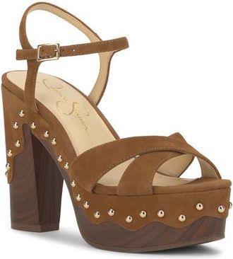 Jessica Simpson Samintia Ankle Strap Platform Sandal in Beige 03 at Nordstrom, Size 5.5