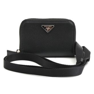 Prada Black Leather Coin Purse/Coin Case (Pre-Owned)
