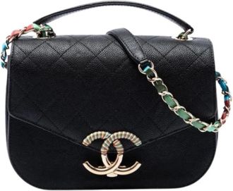 Chanel Pre-owned Quilted Caviar Leather Satchel - Dames - Vintage Schoudertas - Zwart - ONE Size - Vintage