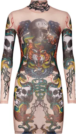 Philipp Plein Short Dress Tattoo