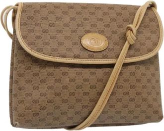 Gucci Pre-owned Cross Body Bags, female, Beige, Size: ONE SIZE Pre-owned Vintage Small GG Shoulder Bag