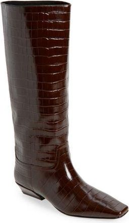 Jeffrey Campbell Croc Embossed Boot in Brown Croco at Nordstrom Rack, Size 7.5
