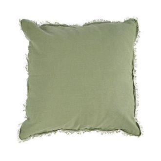 Bazar Bizar Funda de coj&iacute;n de lino en verde 50x50x2 cm