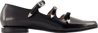 Toga Archives Womens Ballerina Black Calfskin