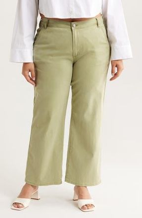 Kut from the Kloth Meg High Waist Wide Leg Twill Pants in Pistachio at Nordstrom Rack, Size 16W