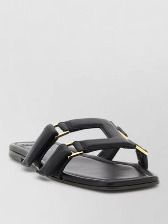 Elisabetta Franchi nappa leather sandals square toe design