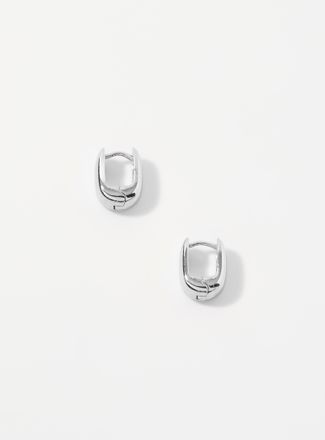 Simons Womens Rectangular Hoop Earrings