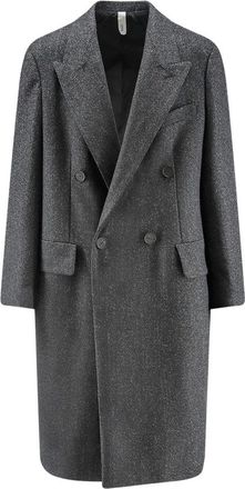 Hev&ograve; Geknoopte Jas met Punt revers - Heren - Mantel - Grijs - XL - Wol - Jassen