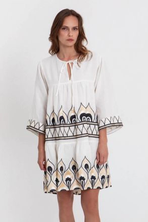 Greek Archaic Kori Phoenix Dress In Natural Black