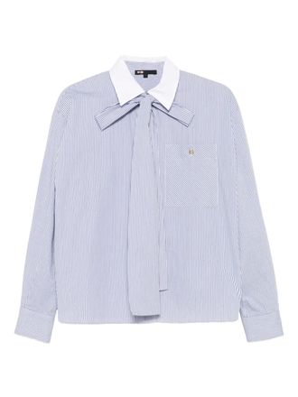 Maje striped tie-neck shirt - women - Fabric - 2 - Blue
