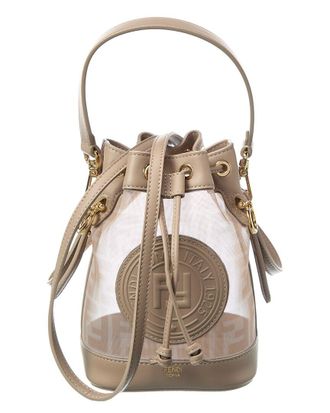 Fendi Fendi Mon Tresor Mini Ff Mesh & Leather Bucket Bag
