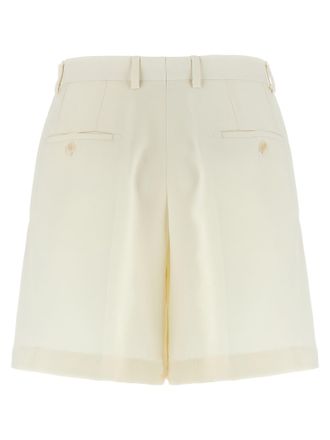 Brioni Womens White Silk Bermuda Shorts