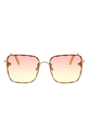 Bcbgmaxazria 52mm Beveled Square Sunglasses in Light Gold at Nordstrom Rack