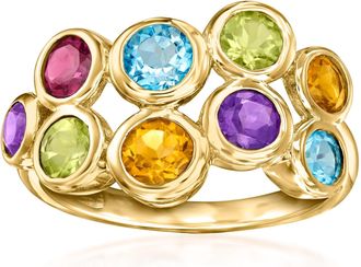 Ross-Simons Multi-Gemstone Bubble Ring in 18kt Gold Over Sterling