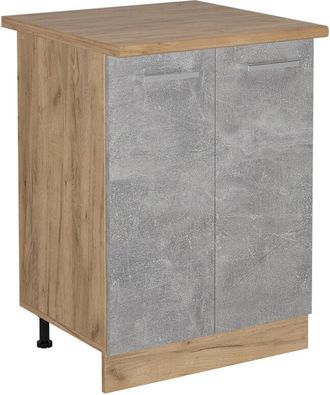 Vicco Mueble Bajo De Cocina R-line, Hormig&oacute;n, 60 Cm, Et Roble