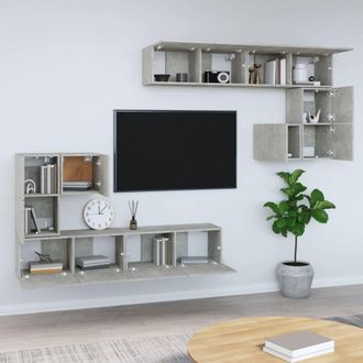 Berkfield Home Classic Wall-mounted TV Cabinet Concrete Grey Engineered Wood