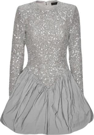 Rotate Sequin Mini Jurk - Dames - Feestkleedjes - Grijs - XS - Leer - Kleedjes