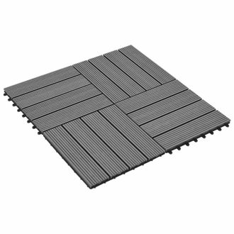 vidaXL Tile De Decking 22 Pcs Gris 30 X 30 Cm Wpc Vidaxl