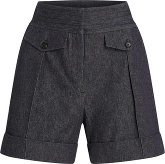 Karl Lagerfeld x Amber Valletta Denim Look tailored shorts - women - Organic Cotton - 44 - Black