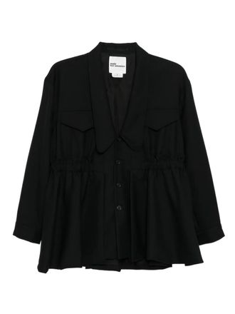 Comme Des Gar&ccedil;ons peplum wool jacket - women - Wool/Cupro - S - Black