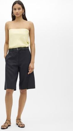 Another Tomorrow Linen Bermuda Pant in Black at Nordstrom, Size 46