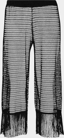 La Blanca Open-Knit Crochet Cropped Pants