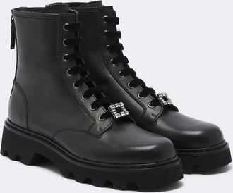 Roger Vivier Botas con cordones Viv Rangers Truck de piel
