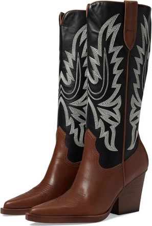 Dolce Vita Blanch Womens Brown Black Leather Knee High Western Boot JOBB1796