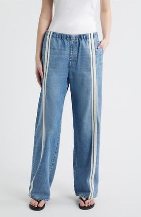 Rag & Bone Featherweight Logan Pull-On Wide Leg Track Jeans in Ever Sport at Nordstrom, Size X-Large