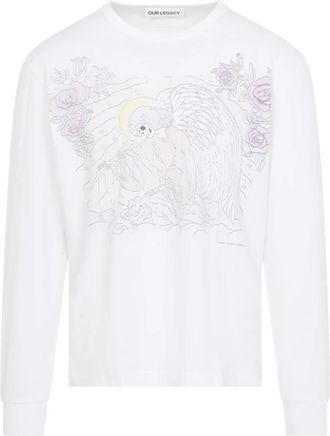 Our Legacy M2266Cfp Farewell Print - Heren - Longsleeves - Wit - L - Katoen - Tops