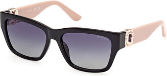 Guess GU00105 Polarized 05D Womens Sunglasses Black Size 56