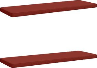 vidaXL Cojines Para Banco De 2 Piezas Vught 2 Uds. 100% Poli&eacute;ster Rojo Vidaxl