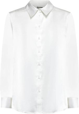 Silvian Heach Fitted Shirt - Dames - Overhemden - Wit - XL - Leer - Overhemden