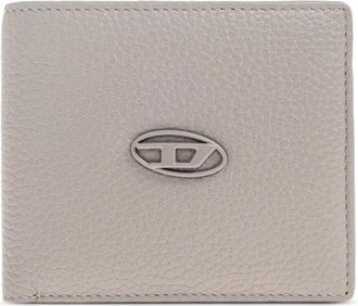 Diesel logo-plaque leather wallet - Grey