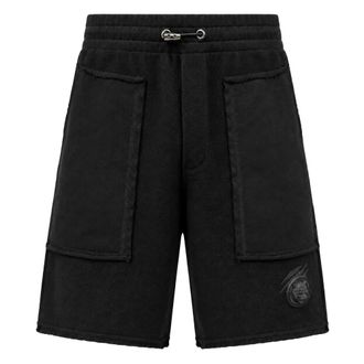 Plein Sport Pantaloncini da Jogging con Orlo a Vivo - - Sport - Uomo - Nero - 2XL