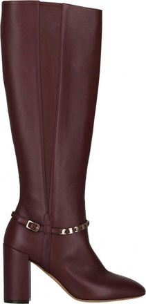 Ferragamo Womens Triba Leather Knee-High Boots In Burgundy